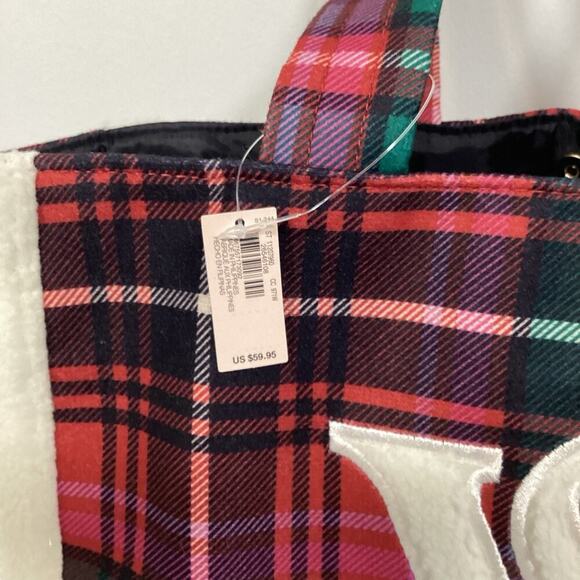 Victoria Secret Tote Bag Red Plaid Large Quilted NWT Shoulder Bag Purse - Picture 4 of 6